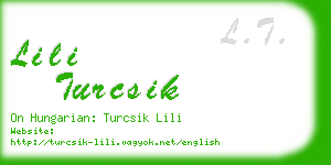 lili turcsik business card